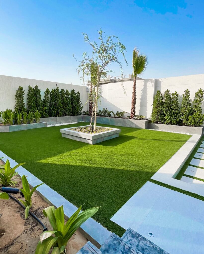 Villa Lawn Landscaping Design Dubai